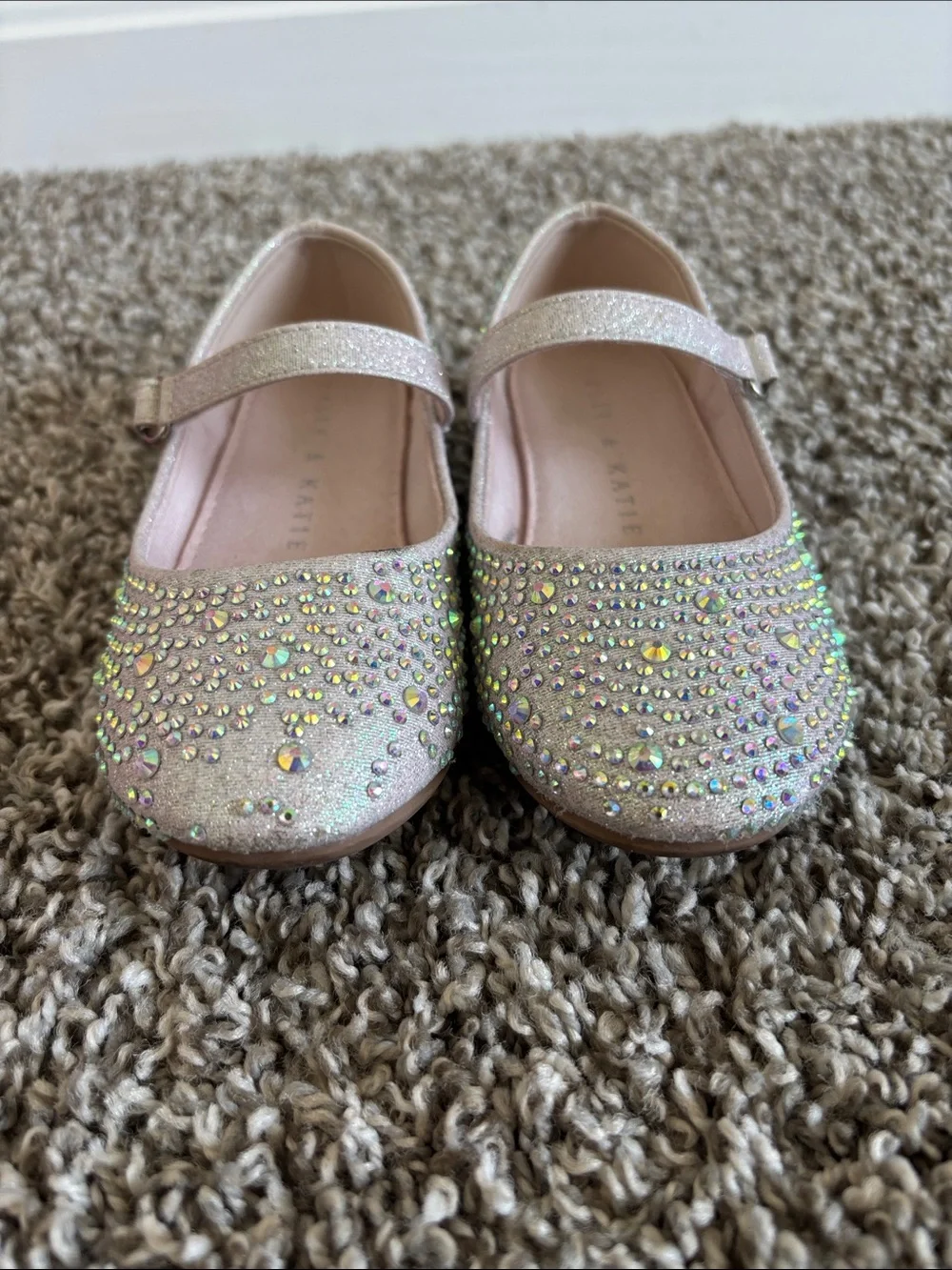 Kelly & Katie Blush Sparkle Mary Jane Flats for Girls